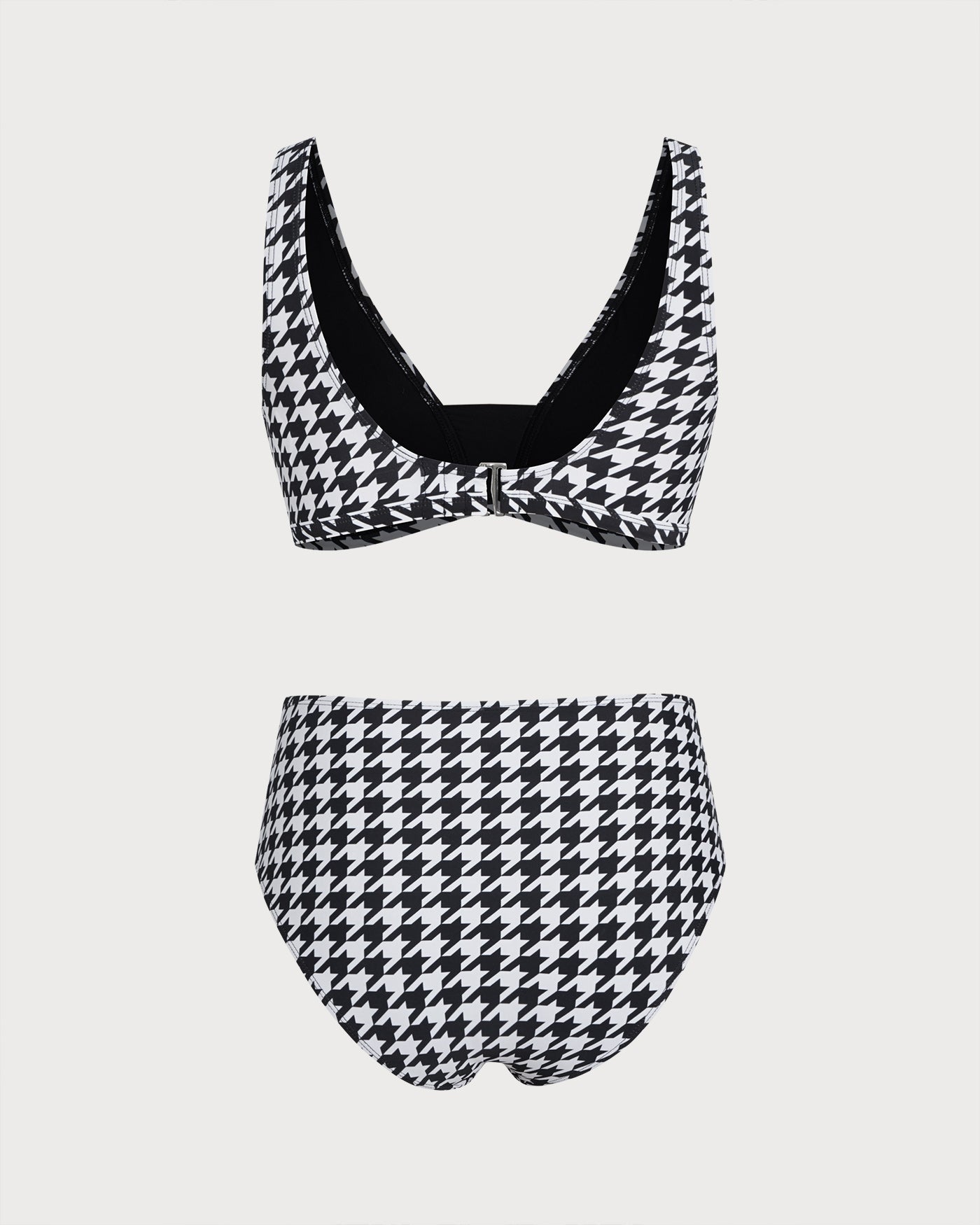 Plaid Black Geometric Bikini Set