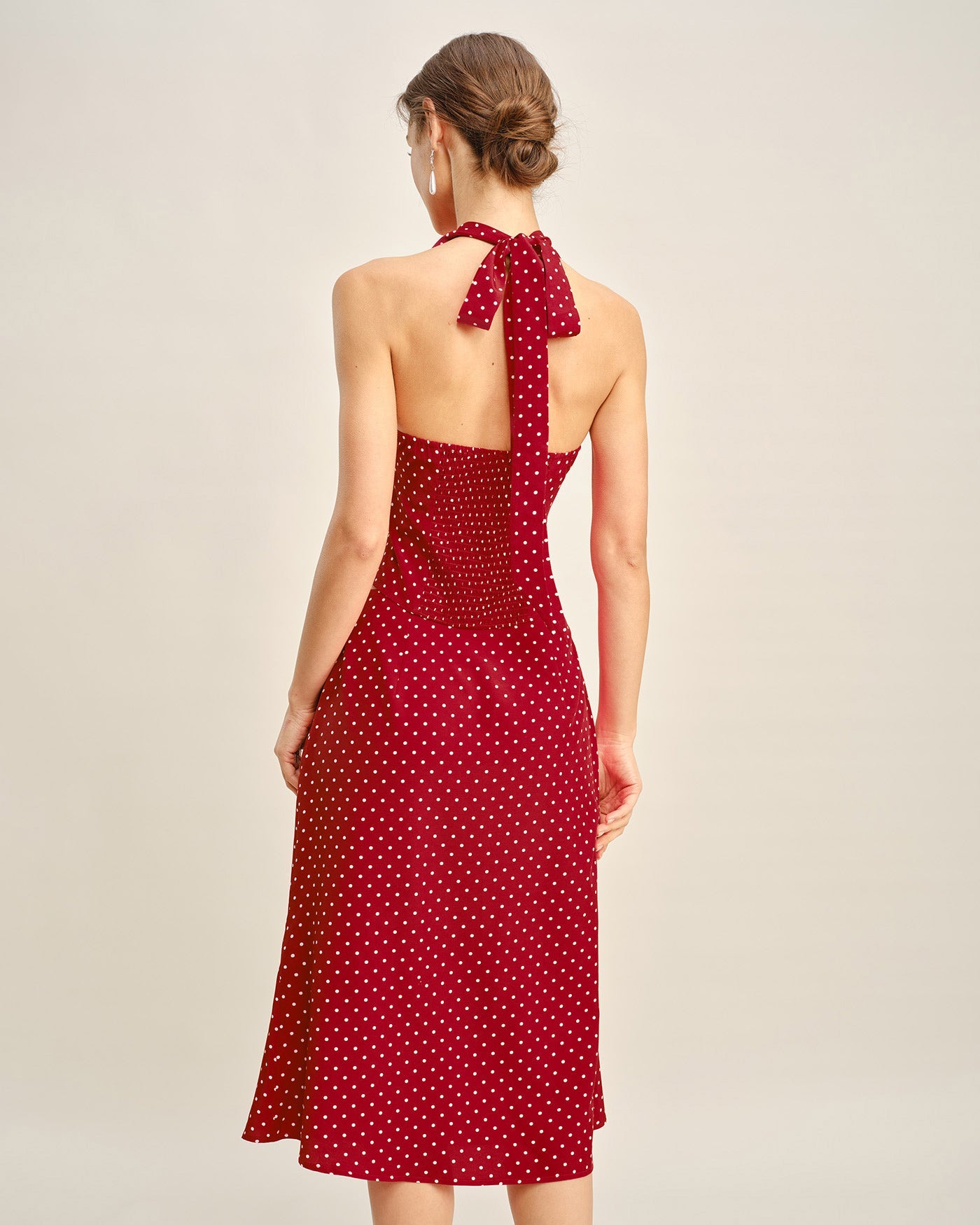Red Halter Polka Dot Cami Top