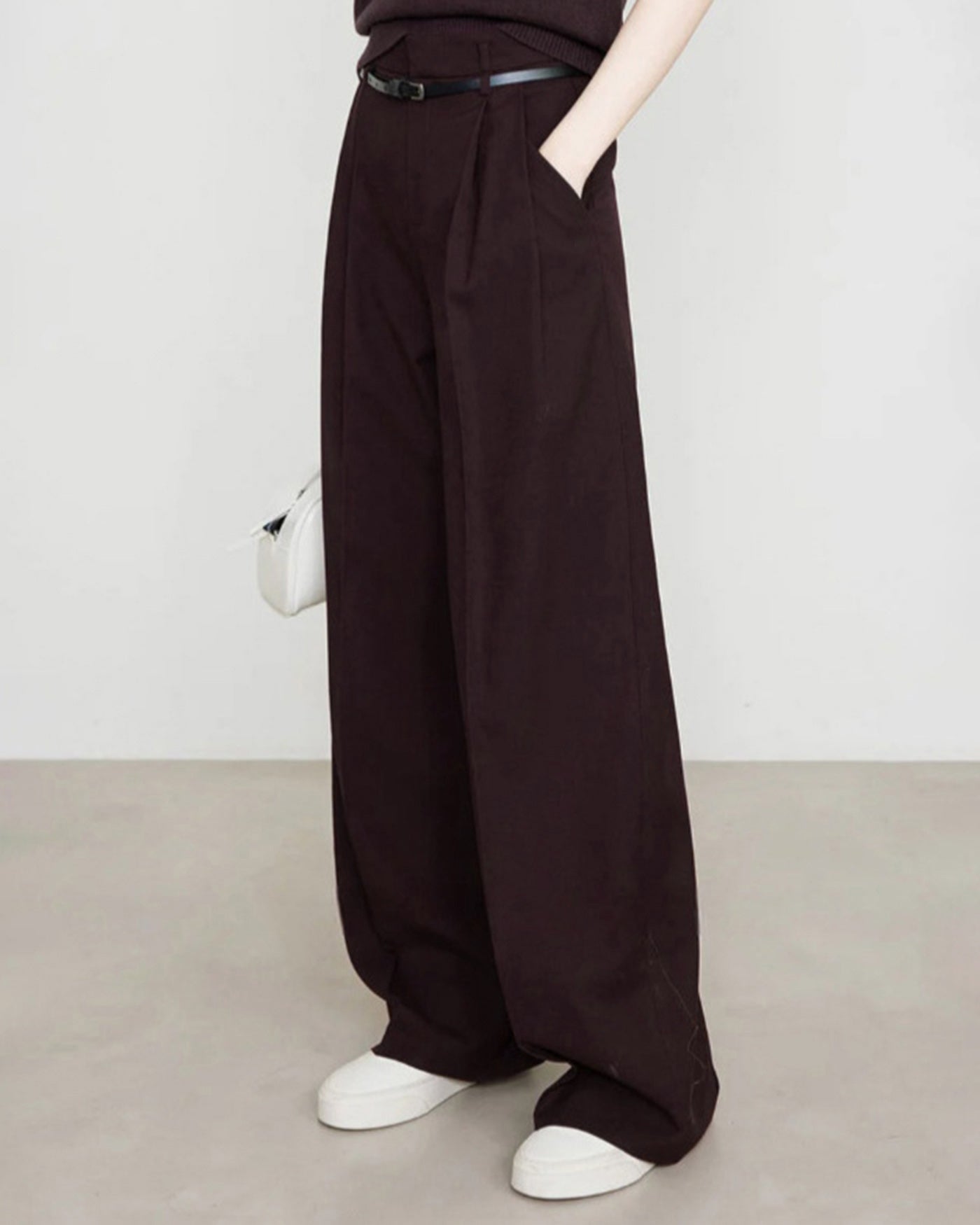 Dark Red Casual Pants