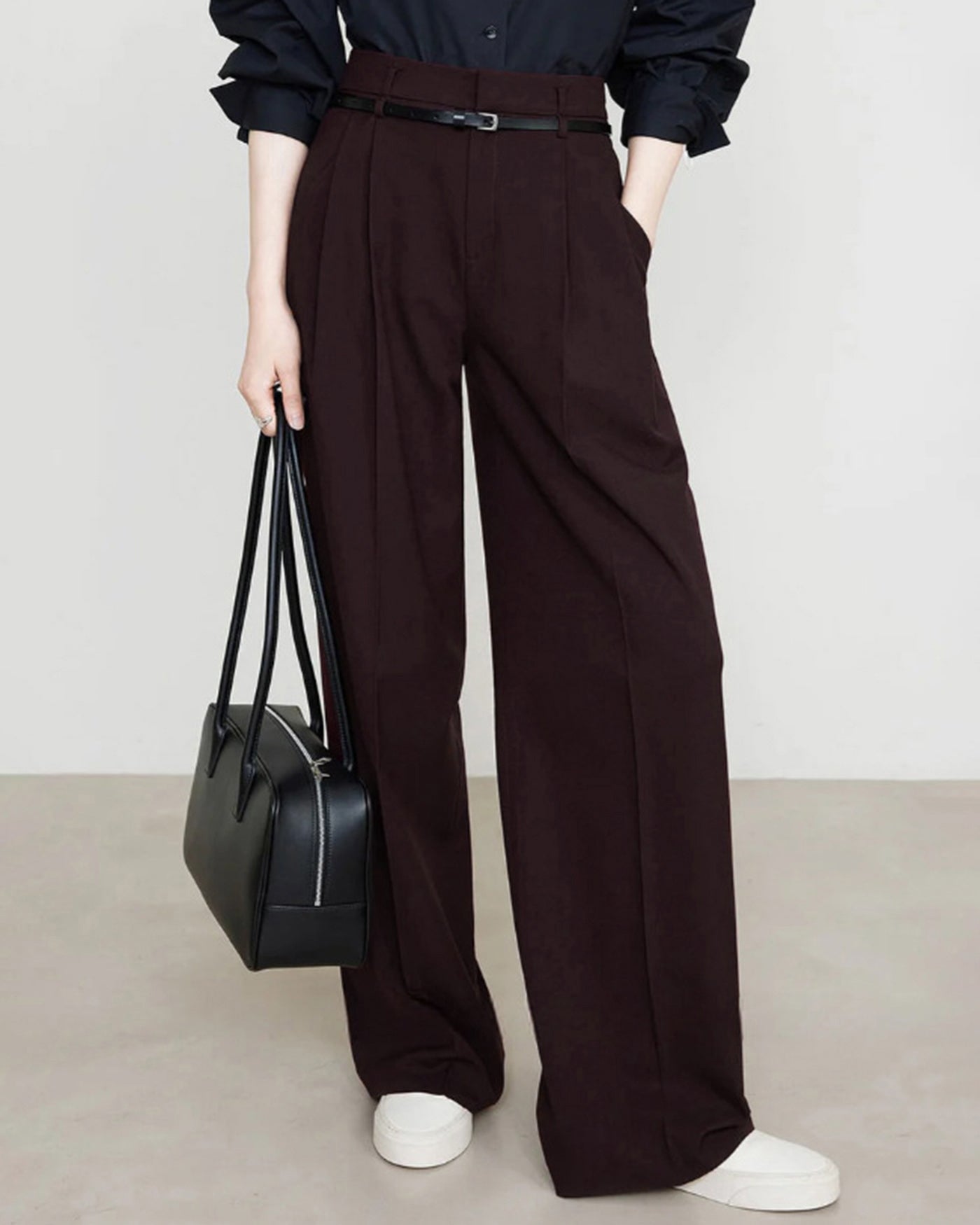 Dark Red Casual Pants