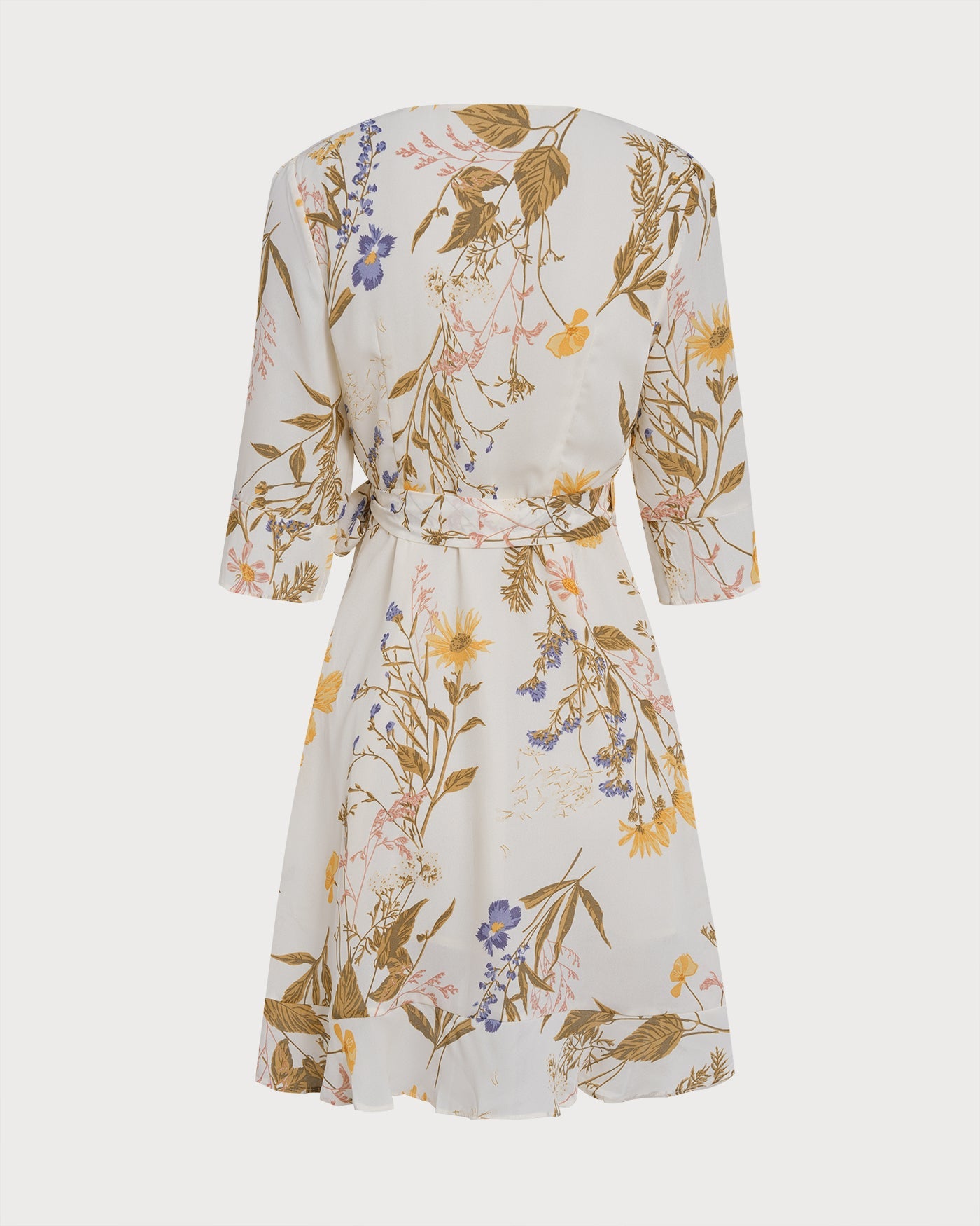 Apricot V Neck Poet Sleeve Mini Dress