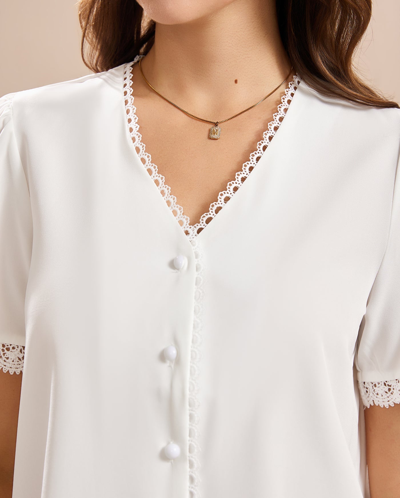 White V Neck Tee